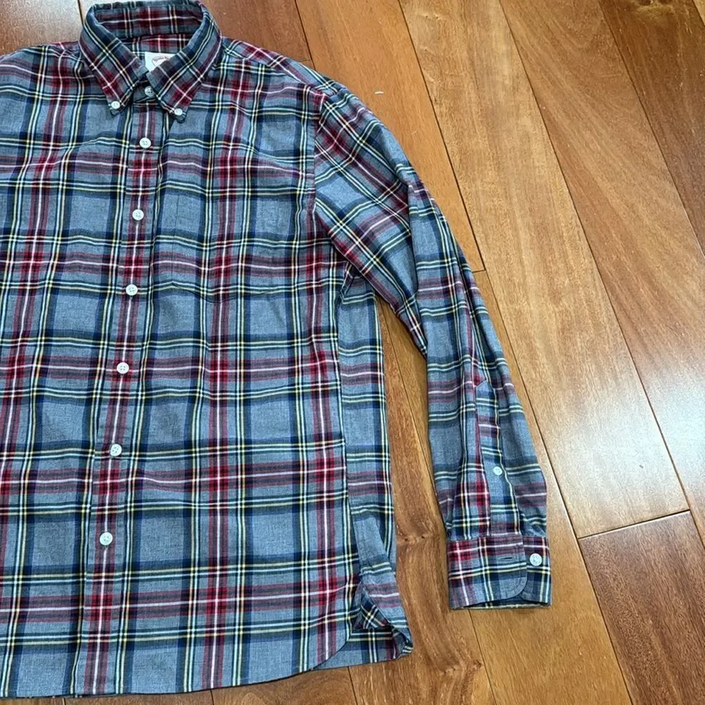 Brooks Brother Red Fleece flannel Cotton button up size‎ size L